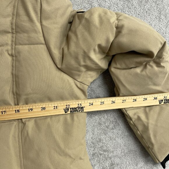 NEW Calvin Klein Women's XL Hooded Puffer Coat Tan Faux Fur Lining - Picture 7 of 15